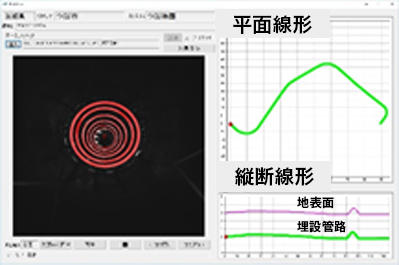 それぞれの円の中心位置から情報通信管路位置を計測